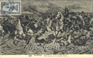 Charge of the English Cavalry Waterloo, Belgium 1920 Stamp on front 