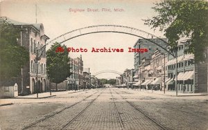 MI, Flint, Michigan, Saginaw Street, Business Section, 1907 PM, United Art Pub