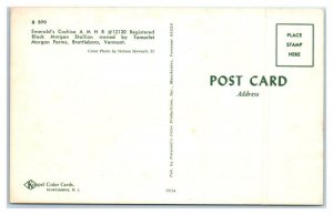 Black Morgan Stallion EMERALD'S COCHISE Tamarlei Morgan Farms VT 1960s Postcard