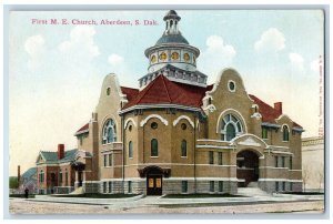 c1910 First Methodical Episcopal Church Building Aberdeen South Dakota Postcard