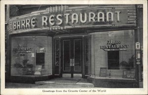 Barre Vermont VT Restaurant c1940s Postcard