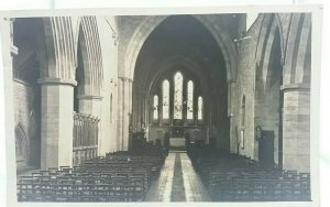 Vintage RP Postcard St Johns Priory Church Interior Nave Brecon Real Photo