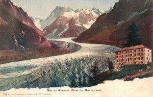 France, Mer De Glace Et Hotel Du Montenvers Chamonix-Mont-Blanc Vintage Postcard