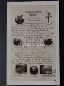 Verse & Poem: Wordsworth's Creed - Poet Laurate c1936 Old Postcard