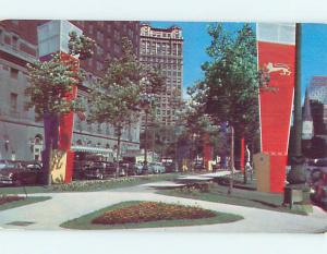 Unused 1950's OLD CARS & STATLER HOTEL Detroit Michigan MI Q4579@