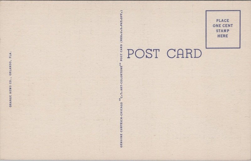 Volusia County Courthouse De Land Florida Linen Postcard C088