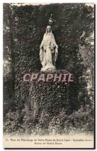 issoudun Postcard Old Park pilgrimage of Our Lady of the Sacred Heart Statue ...