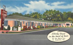 St. Augustine Florida 1950s Postcard Liberty Court Motel