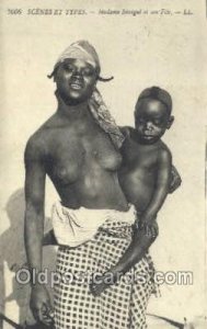 Madame Senegal African Nude 1920 postal used 1920