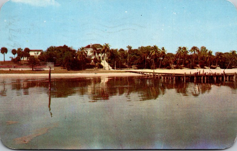 Florida Lee County Useppa Island Club The Club House Overlooking Beach and Te...