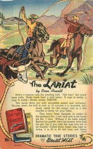 1940s Pulp Fiction Lariat Cowboy Storiette Lollesgard Teich Postcard 21-13910