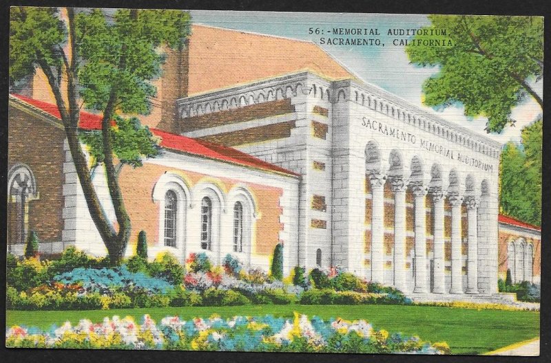 Memorial Auditorium Sacramento California Unused c1930s