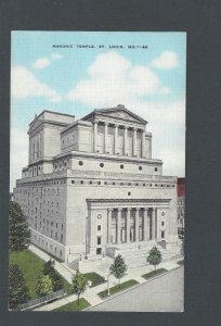 Ca 1930 Post Card St Louis MO Masonic Temple Built 1926