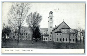 1908 West End Convent Exterior Building Springfield Illinois IL Vintage Postcard
