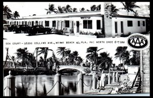 1940s Sea Court Motel Miami Beach FL Real Photo Postcard