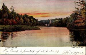 View of the Thames River, London Canada c1906 Undivided Back Postcard R11