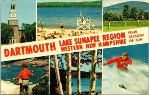 Dartmouth Lake Sunapee Region Western NH Multiview VTG Postcard UNP Unused 