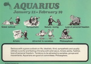 Aquarius Grave Philosopher Street Graffiti Artist Astrology Postcard