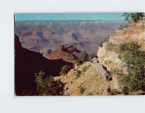 Postcard Battleship Rock & Bright Angel Trail Grand Canyon Nat'l Park Arizona