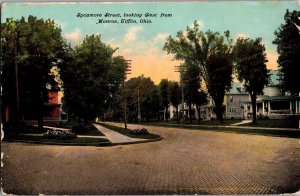 Sycamore Street Looking West from Monroe, Tiffin OH c1911 Postcard K58