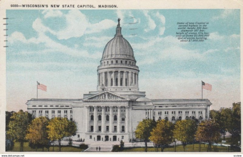 MADISON, Wisconsin, 1923; New State Capitol