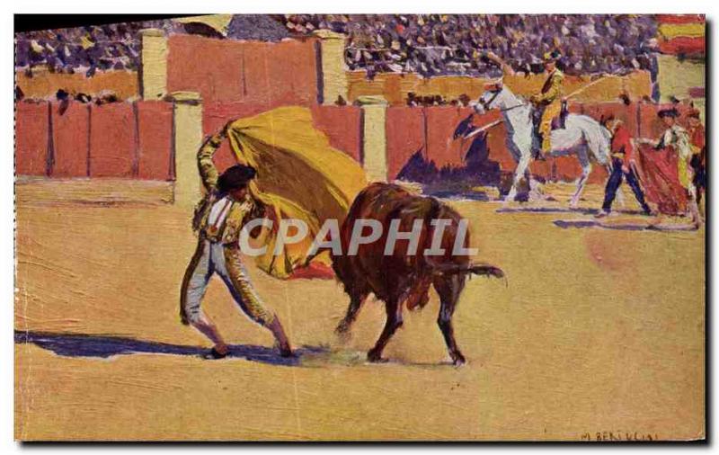 Old Postcard Bullfight Taurus