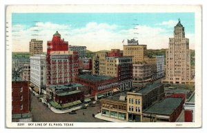 1939 Skyline of El Paso, TX Postcard *1609H