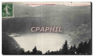 Postcard Old Vosges Picturesque Lake Black has flight of bird