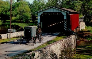 Bridges Paradise Covered Bridge and Amish Carriage Pennsylvania