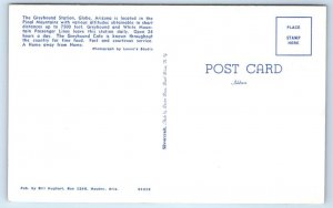 GLOBE, AZ Arizona ~ GREYHOUND STATION CAFE Postcard Rack c1940s Postcard