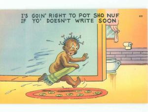 Linen Black Americana RUNNING AFTER BATH AC0501