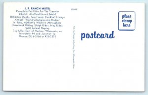 HUDSON, WISCONSIN Roadside J.R. RANCH MOTEL c1960s St. Croix County  Postcard