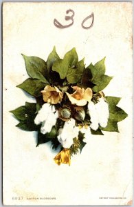 1910's Flower Bouquet Green Leaves Greetings and Wishes Card Posted Postcard