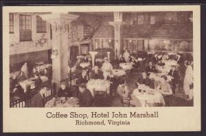 Coffee Shop,Hotel John Marshall,Richmond,VA Postcard