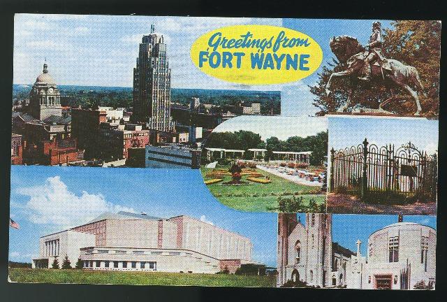 Greetings from Fort Wayne Indiana IN 1962 Postcard