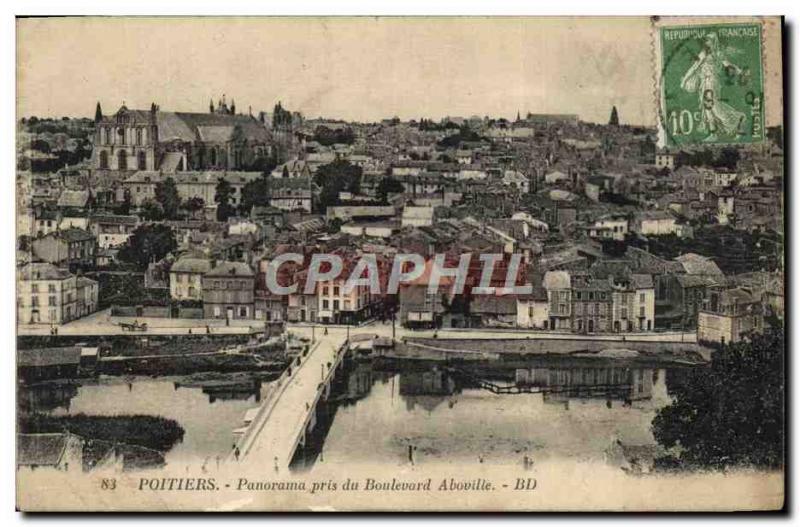 Old Postcard Panorama Taken From Poitiers Boulevard Aboville