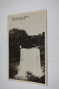 Minnehaha Falls Minneapolis Minnesota Real Photo Postcard Grogan Photo