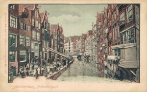 Netherlands Amsterdam Achterburgwal Vintage Postcard 08.34