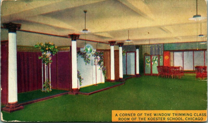 Koester School Window Trimming Class Chicago Illinois IL UNP 1910s Vtg Postcard