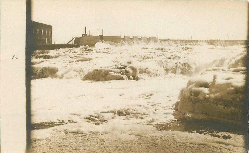 C-1910 Sioux Falls South Dakota Frozen River Winter RPPC Photo Postcard 12373