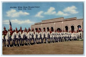 c1940's Abu Bekr White Horse Mounted Patrol Sioux City Iowa IA Vintage Postcard