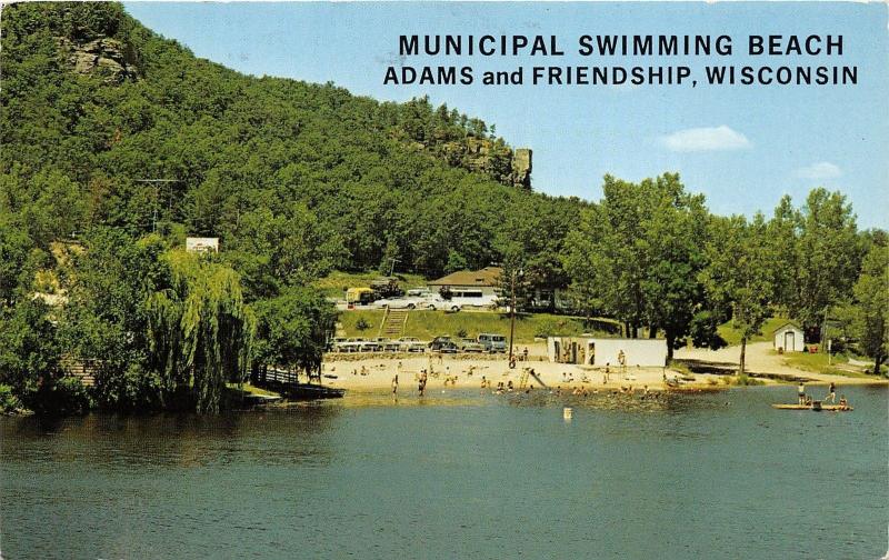 Adams-Friendship Wisconsin~Municipal Swimming Beach~Children Playing~1975 PC