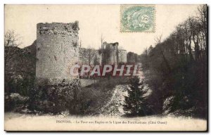 Old Postcard Provins Tower gear and the line of fortifications (West Coast)