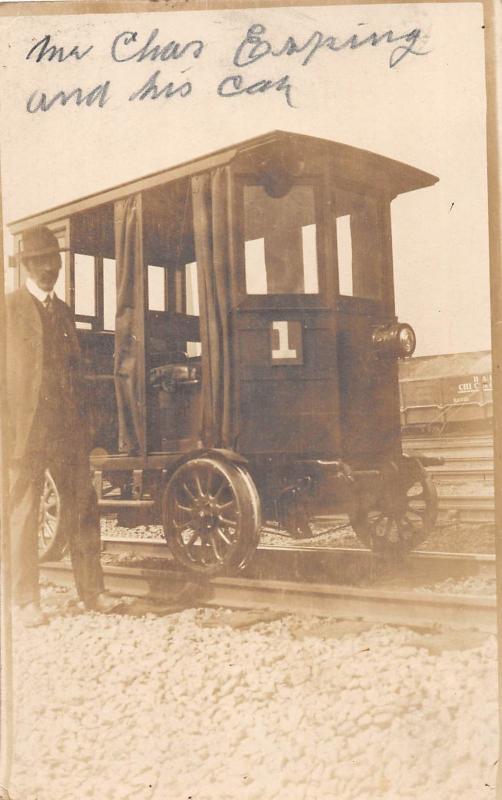 E25/ Baltimore & Ohio B&O Ohio Real RPPC Postcard Railroad Car Charles Espring