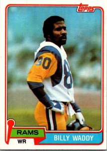 1981 Topps Football Card Billy Waddy Los Angeles Rams sk10414