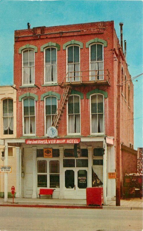 Virginia City Nevada Silver Dollar Hotel Crocker Roadside Postcard 21-8792