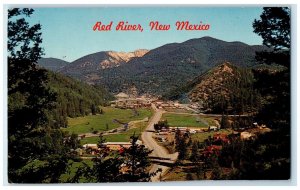 1971 Aerial View Little Village Valley Road Red River New Mexico NM Postcard