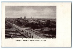 c1905 Birdseye Vista of Guadalajara Mexico Antique Unposted Postcard