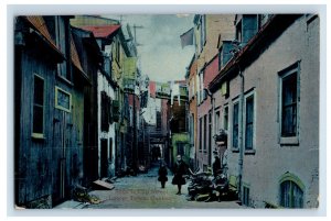 Vintage Sons Le Cap Street Lower Town Quebec Canada Postcard P167E