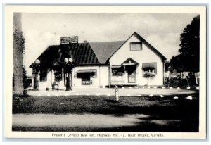 Fraser's Crystal Bay Inn Motel Coca Cola Near Ottawa Canada Gas Station Postcard